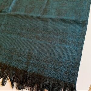 Handwoven scarf shawl wrap artisan natural fiber fall winter boho gift teal